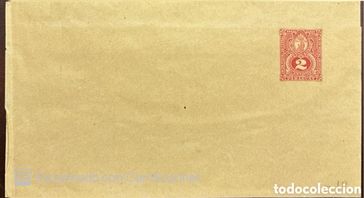 Sellos: CA)Paraguay + 1890s (c.1895) + Postal History + Light brown envelope with red imprinted &ldquo;CORREOS DEL