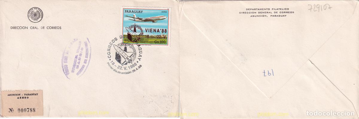 Sellos: 729107 USED PARAGUAY 1988 EXPOSICION SOBRE EL CORREO AEREO EN VIENA &rdquo;LUPO'88&rdquo;