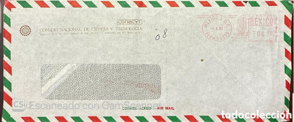 Sellos: CA)Paraguay.1981 (reads &rdquo;1.4.81&rdquo; in the postmark, indicating 14 April 1981).Airmail / postal aviatio