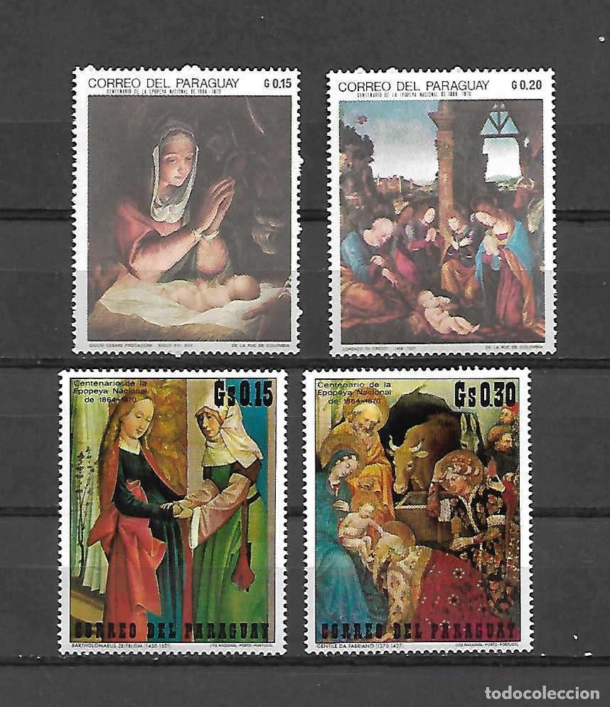 Sellos: lote 4 sellos de NAVIDAD de Paraguay, sellos a&ntilde;o 1969/71