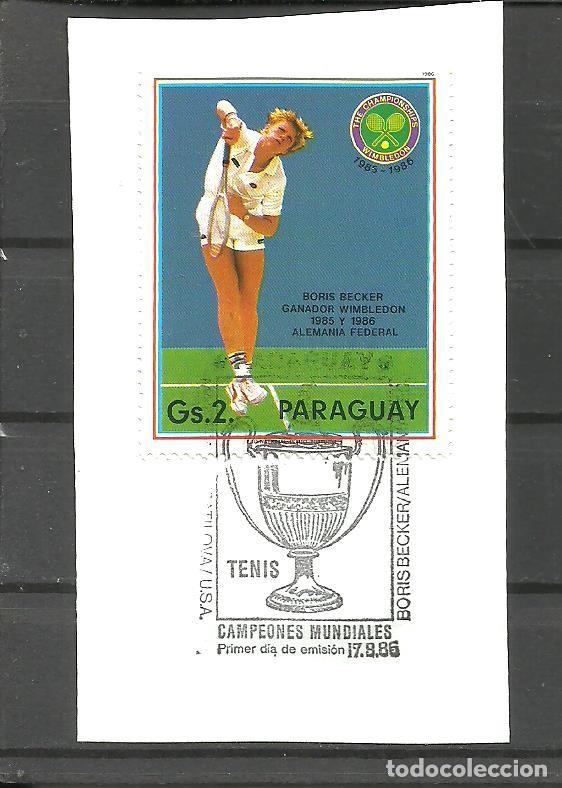 Sellos: PARAGUAY 1986 - YVERT NRO. 2257 -BORIS BECKER - FRAGMENTO