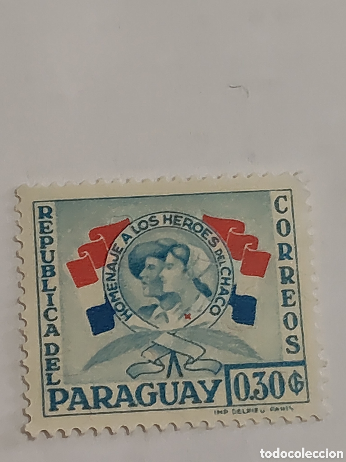 Sellos: Sello de Paraguay h&eacute;roes de la guerra del Chaco 1957