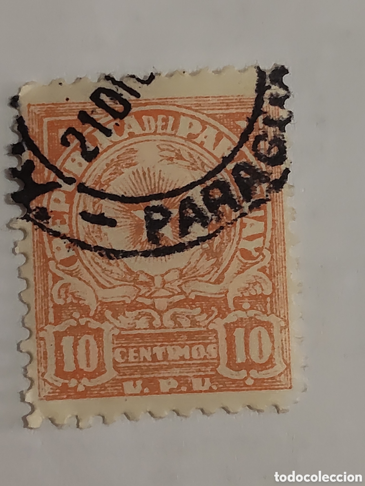 Sellos: Sello de Paraguay escudo de armas nacional 1928 usado