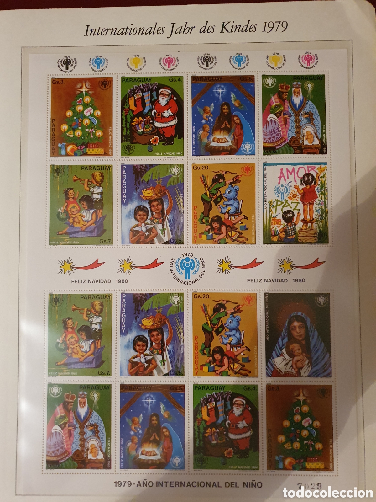 Sellos: 1979 A&Ntilde;O INTERNACIONAL DEL NI&Ntilde;O .NAVIDAD 1980 PARAGUAY