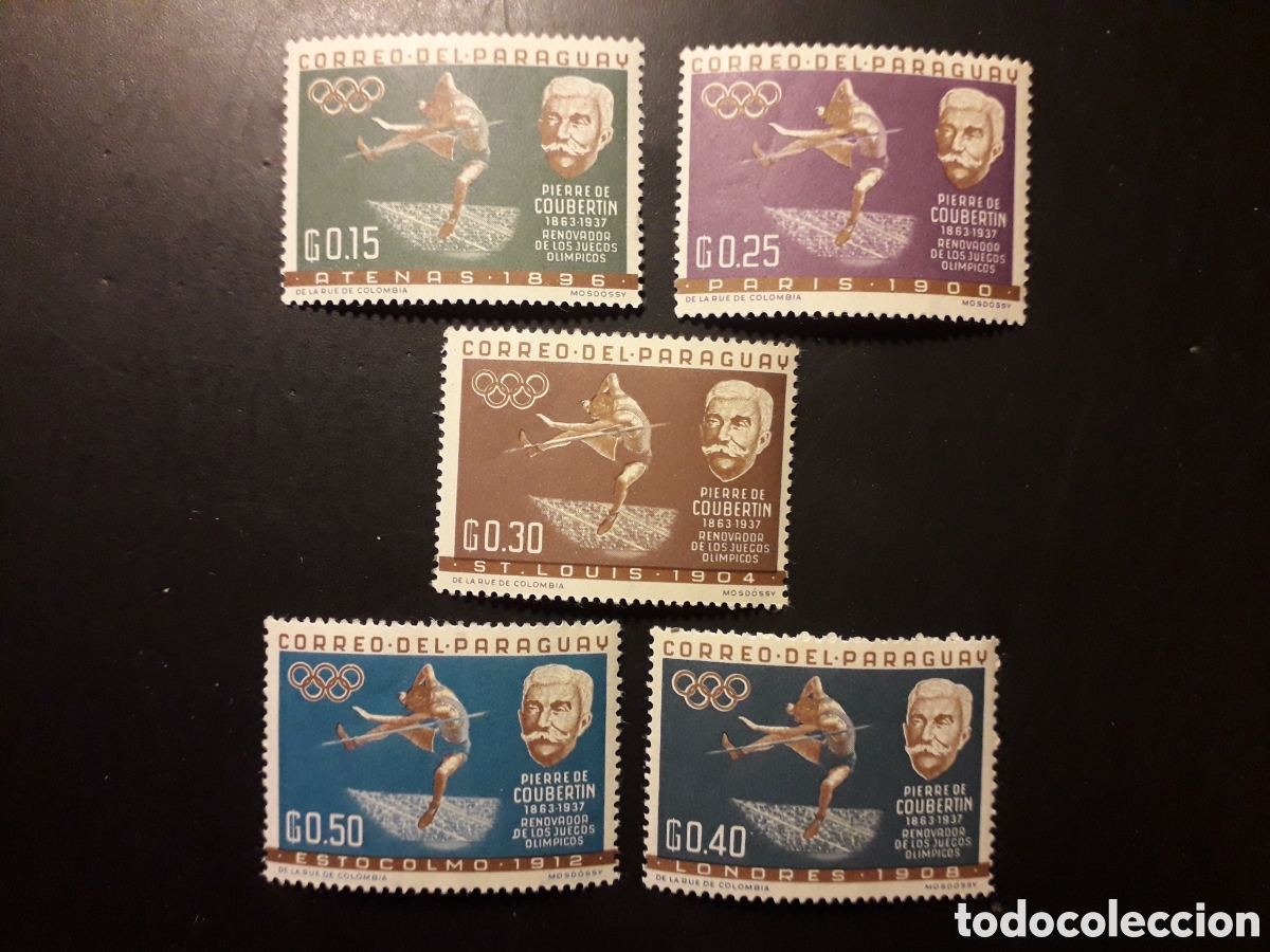 Sellos: PARAGUAY YVERT 709/13 SERIE CTA NUEVA *** 1963 DEPORTES SALTO ALTURA P DE COUBERTIN PEDIDO M&Iacute;NIMO 3&euro;