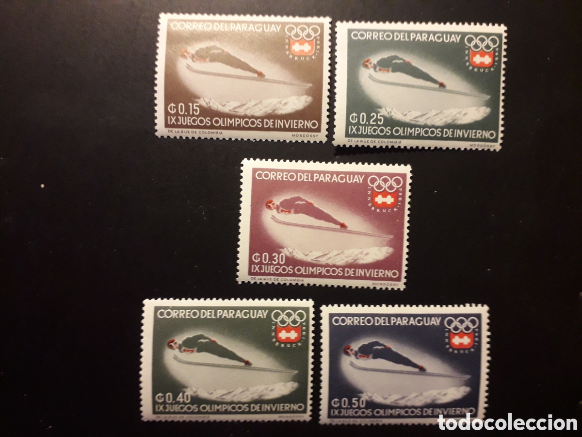 Sellos: PARAGUAY YVERT 737/41 SERIE CTA NUEVA *** 1963 DEPORTES OLIMPIADA INNSBRUCK ESQU&Iacute; PEDIDO M&Iacute;NIMO 3&euro;