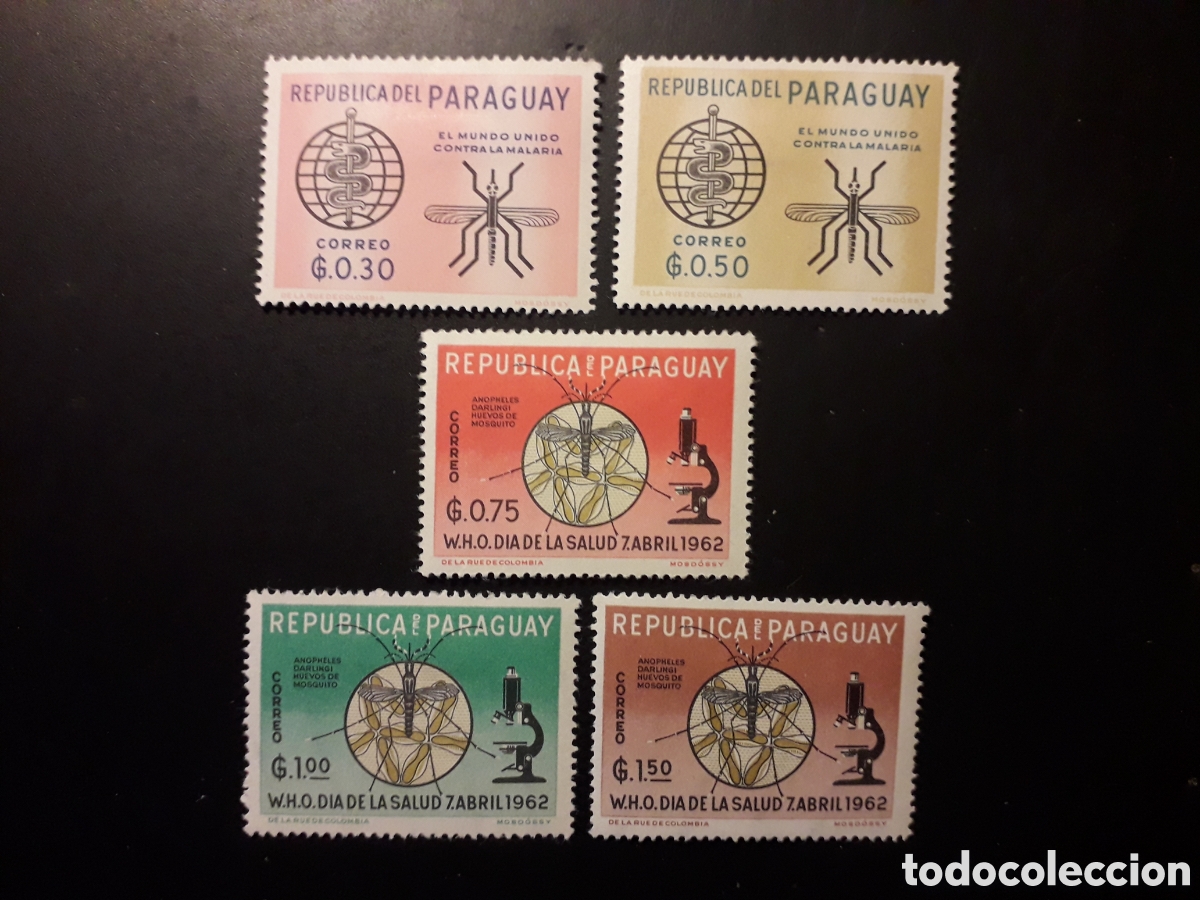 Sellos: PARAGUAY YVERT 674/8 SERIE CTA NUEVA CON CHARNELA 1962 CAMPA&Ntilde;A CONTRA LA MALARIA PEDIDO M&Iacute;NIMO 3&euro;