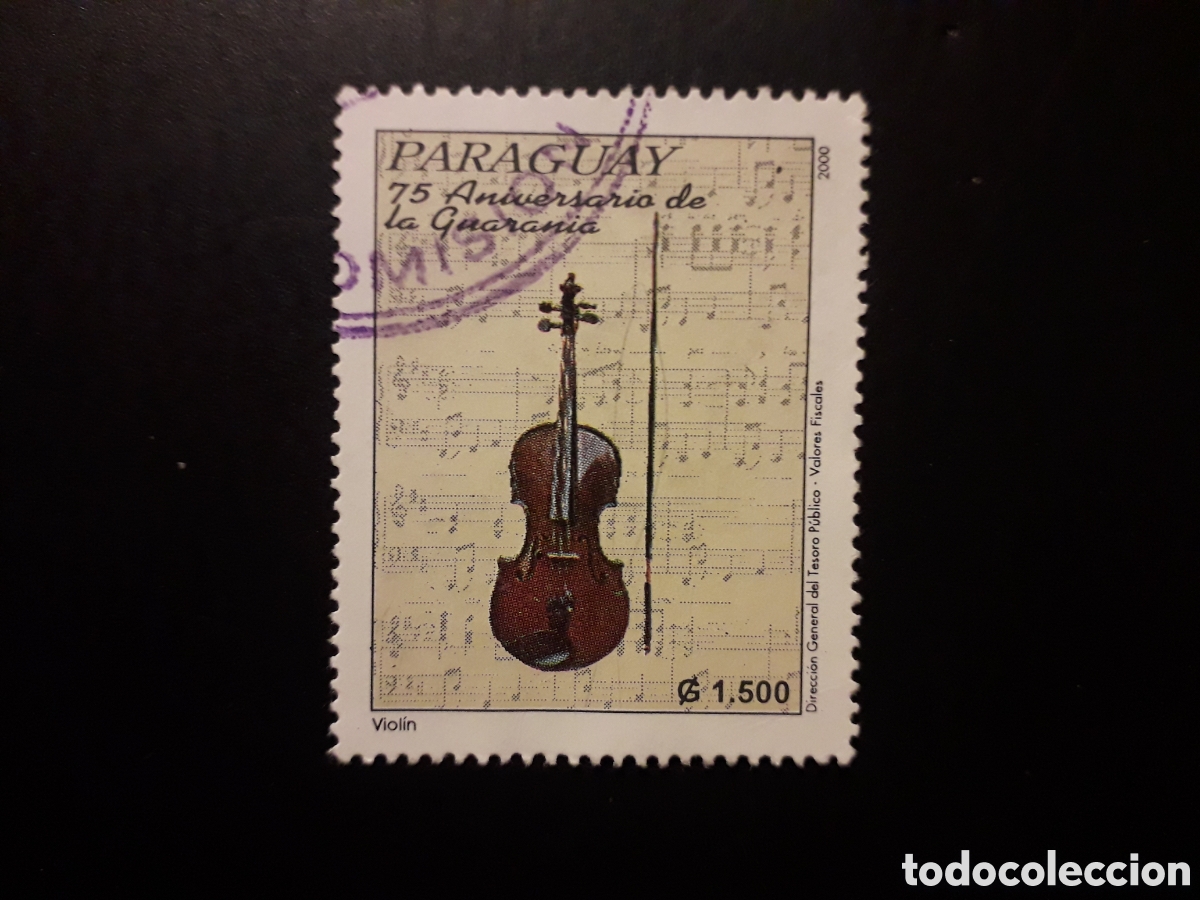 Sellos: PARAGUAY YVERT 2823 SELLO SUELTO USADO 2000 VIOL&Iacute;N, INSTRUMENTOS MUSICALES M&Uacute;SICA PEDIDO M&Iacute;NIMO 3&euro;