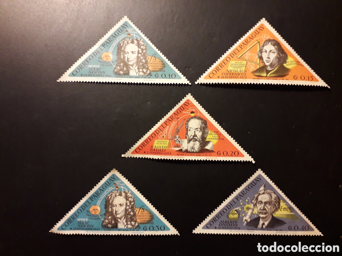 Sellos: PARAGUAY YVERT 803/07 SERIE COMPLETA SIN GOMA 1965 NEWTON COPERNICO EINSTEIN F&Iacute;SICA PEDIDO M&Iacute;NIMO 3&euro;
