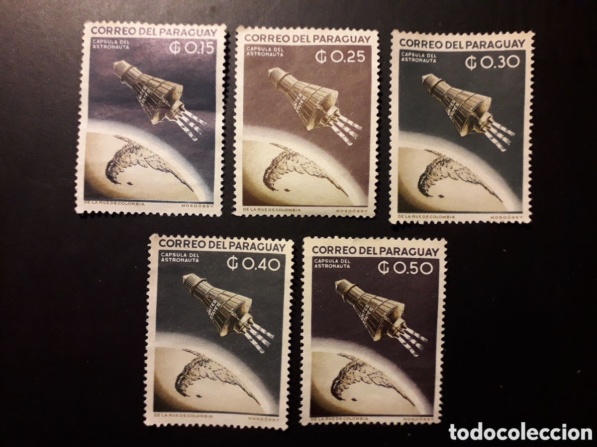 Sellos: PARAGUAY YVERT 693/7 SERIE COMPLETA SIN GOMA 1962 ESPACIO PEDIDO M&Iacute;NIMO 3&euro;