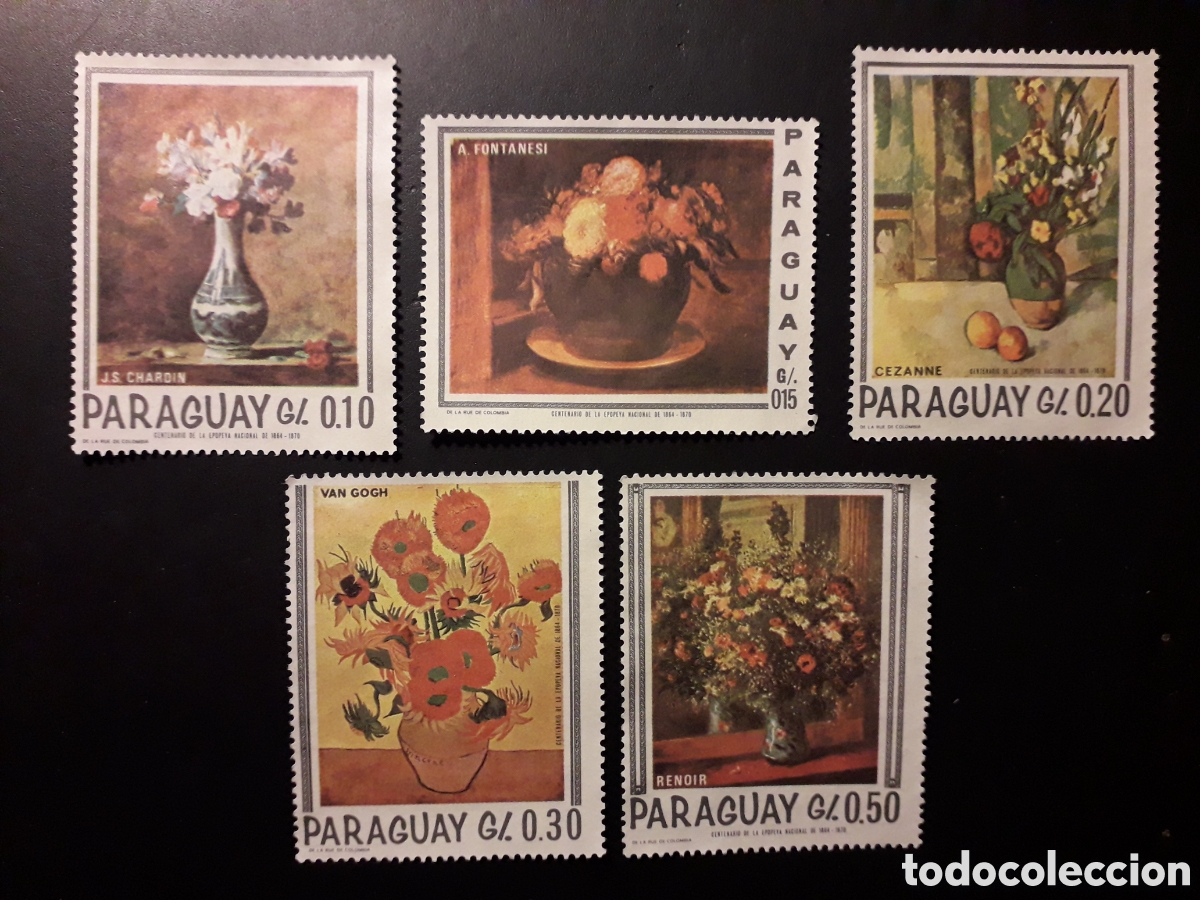 Sellos: PARAGUAY YVERT 895/9 SERIE COMPLETA SIN GOMA 1967 PINTURAS PEDIDO M&Iacute;NIMO 3&euro;