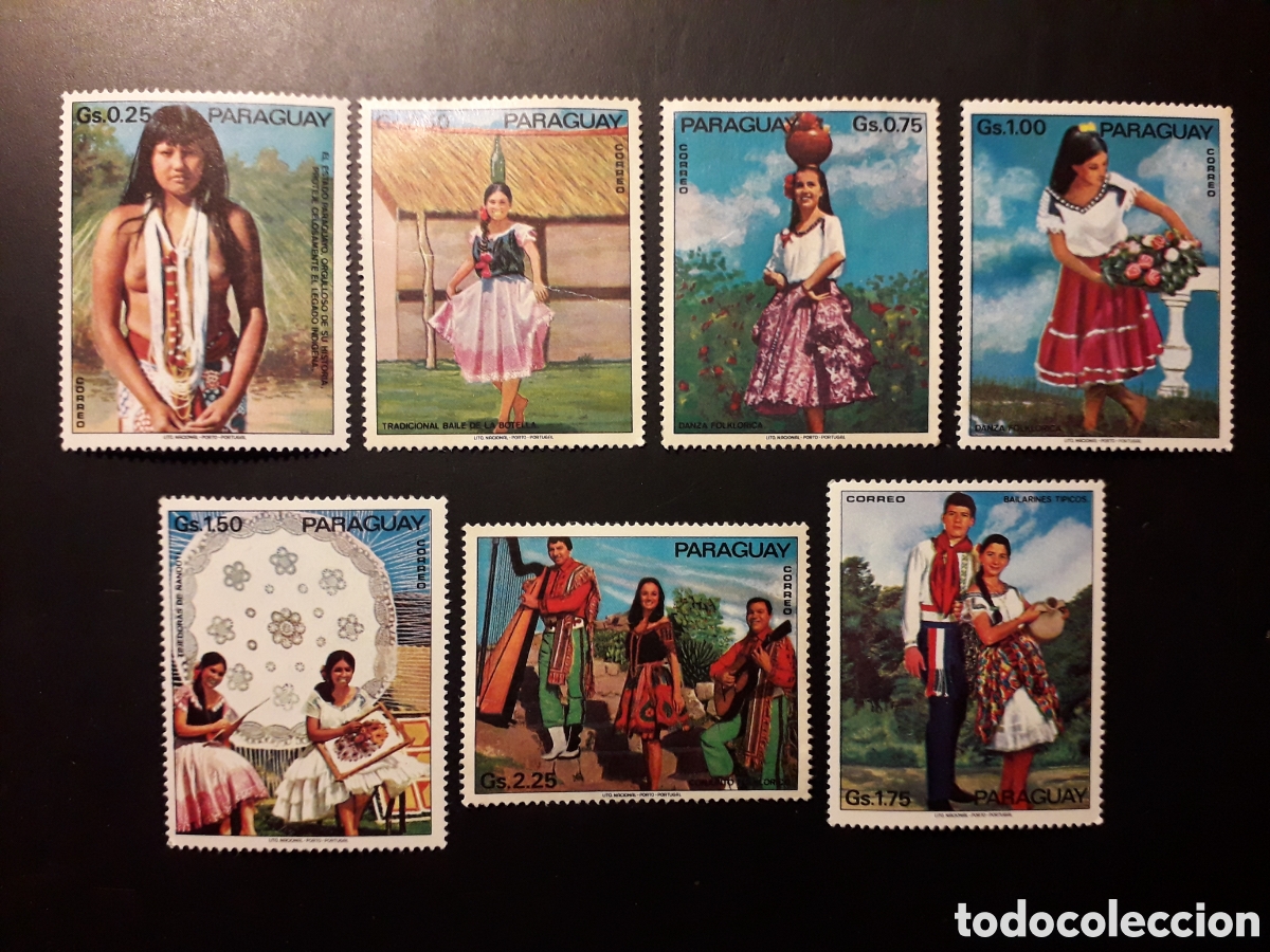 Sellos: PARAGUAY YVERT 1360/6 SERIE COMPLETA SIN GOMA 1974 TRAJES T&Iacute;PICOS, TURISMO PEDIDO M&Iacute;NIMO 3&euro;