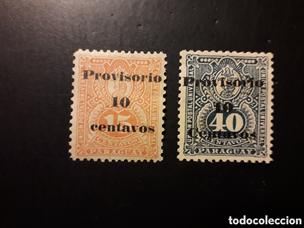 Sellos: PARAGUAY YVERT 45/6 SERIE CTA NUEVA CON CHARNELA O SIN GOMA 1898-99 SOBRECARGADOS PEDIDO M&Iacute;NIMO 3&euro;