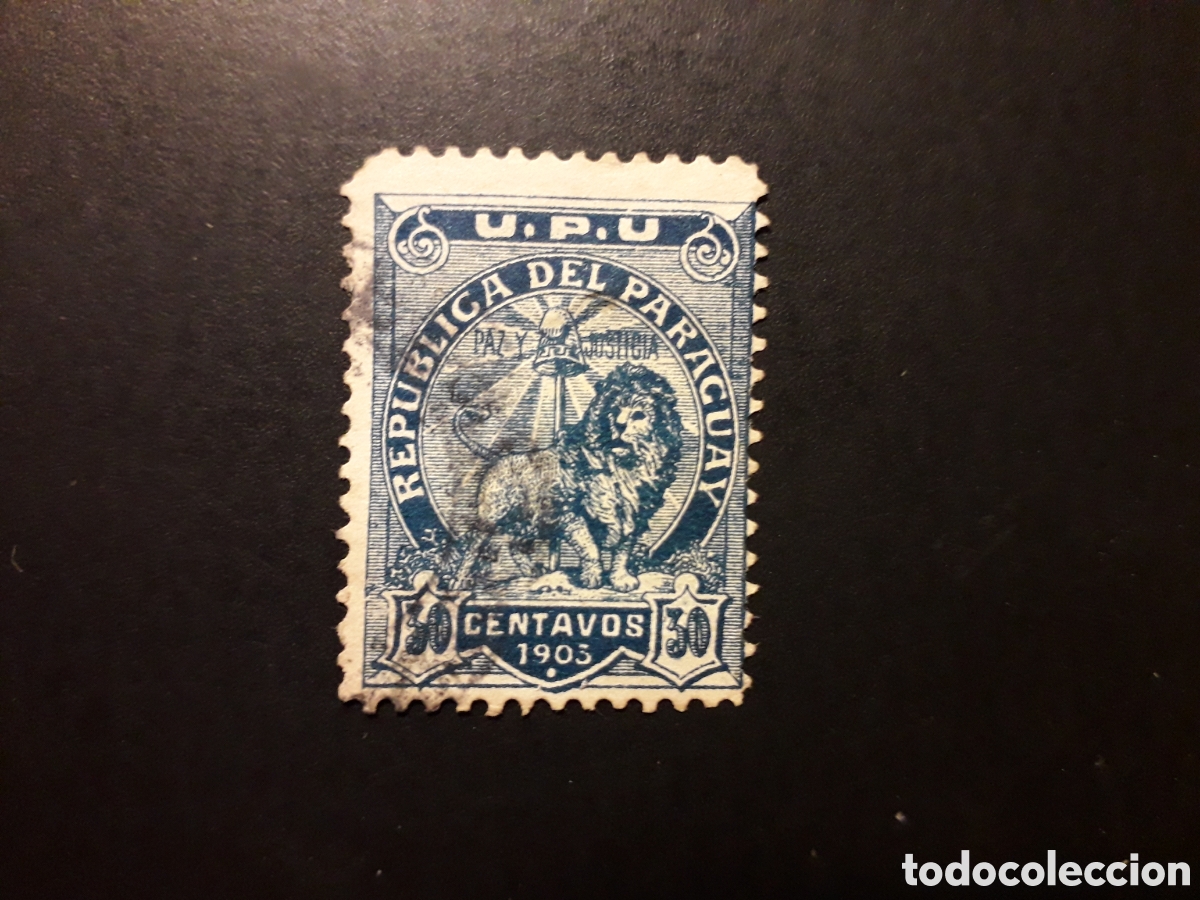 Sellos: PARAGUAY YVERT 79 SELLO SUELTO USADO 1903 ESCUDOS PEDIDO M&Iacute;NIMO 3&euro;