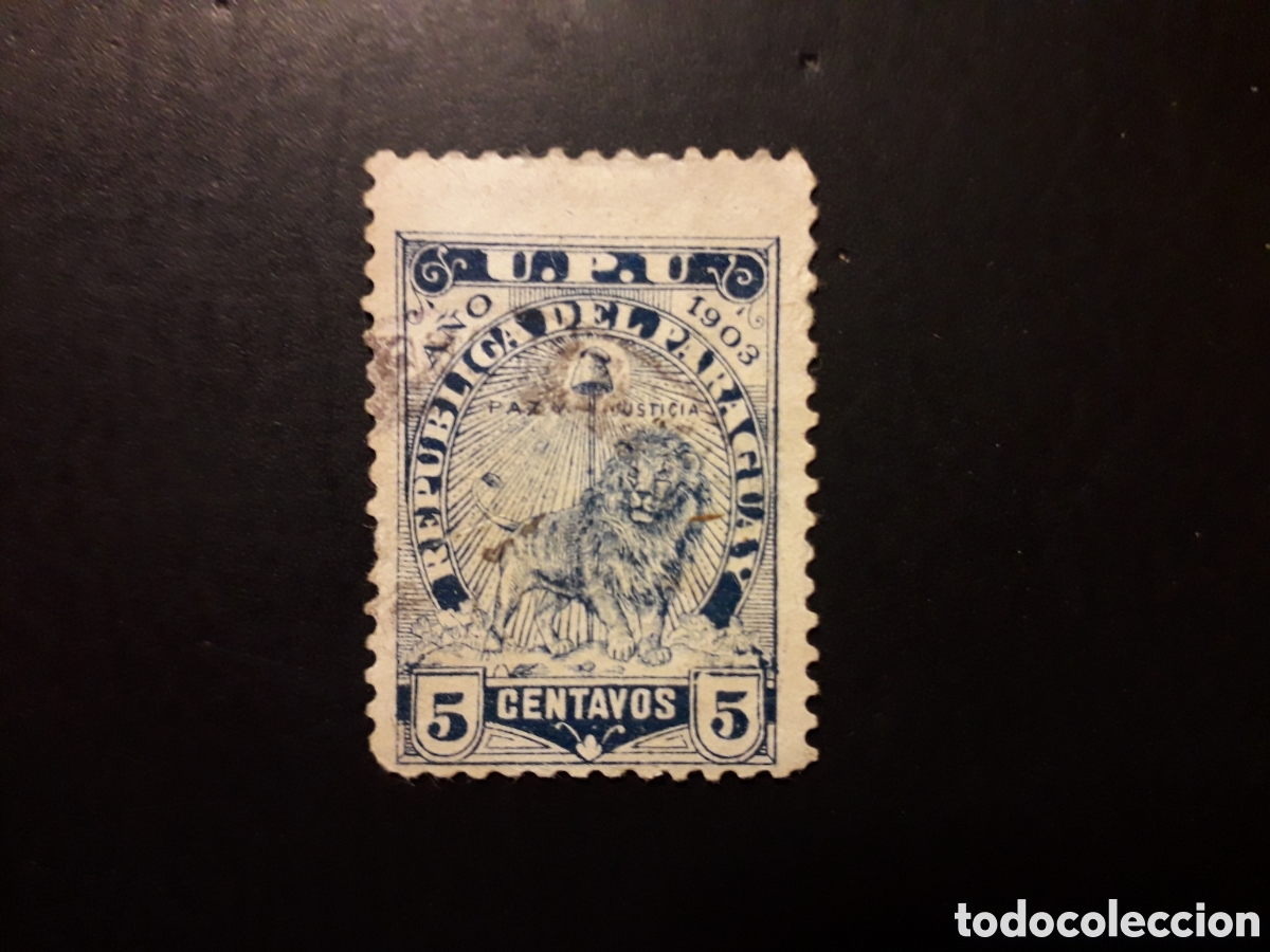 Sellos: PARAGUAY YVERT 83 SELLO SUELTO USADO 1903 ESCUDOS PEDIDO M&Iacute;NIMO 3&euro;