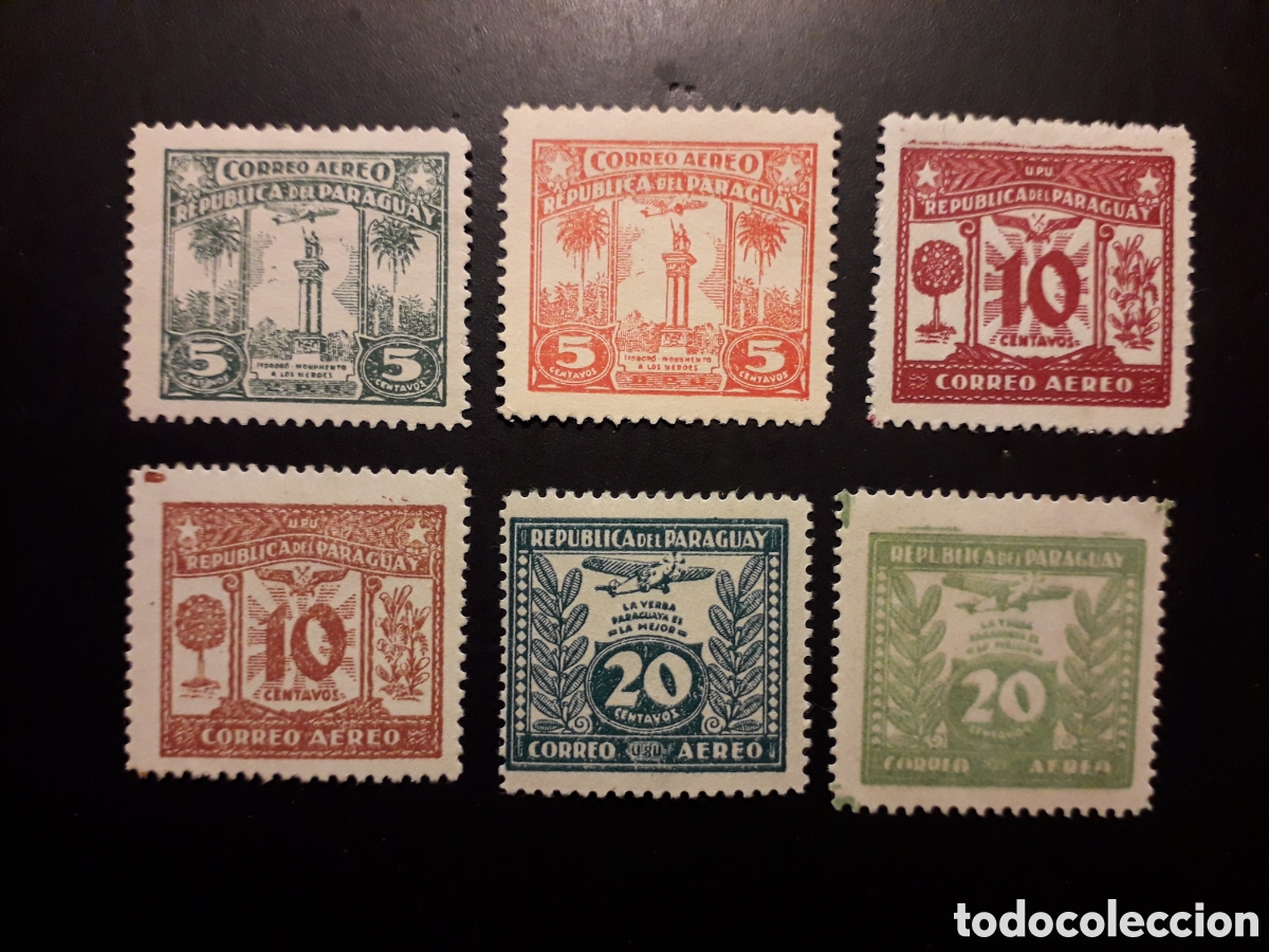 Sellos: PARAGUAY YVERT A 56/61 SIN EL A 62 SERIE CORTA SIN GOMA 1931 AVIONES PEDIDO M&Iacute;NIMO 3&euro;