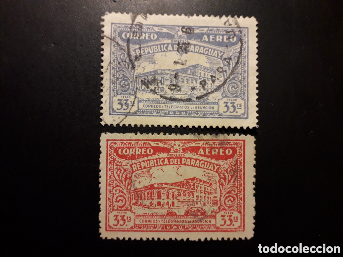 Sellos: PARAGUAY YVERT A 68/68A SERIE COMPLETA USADA 1934-35 OFICINA DE CORREOS, ASUNCI&Oacute;N PEDIDO M&Iacute;NIMO 3&euro;