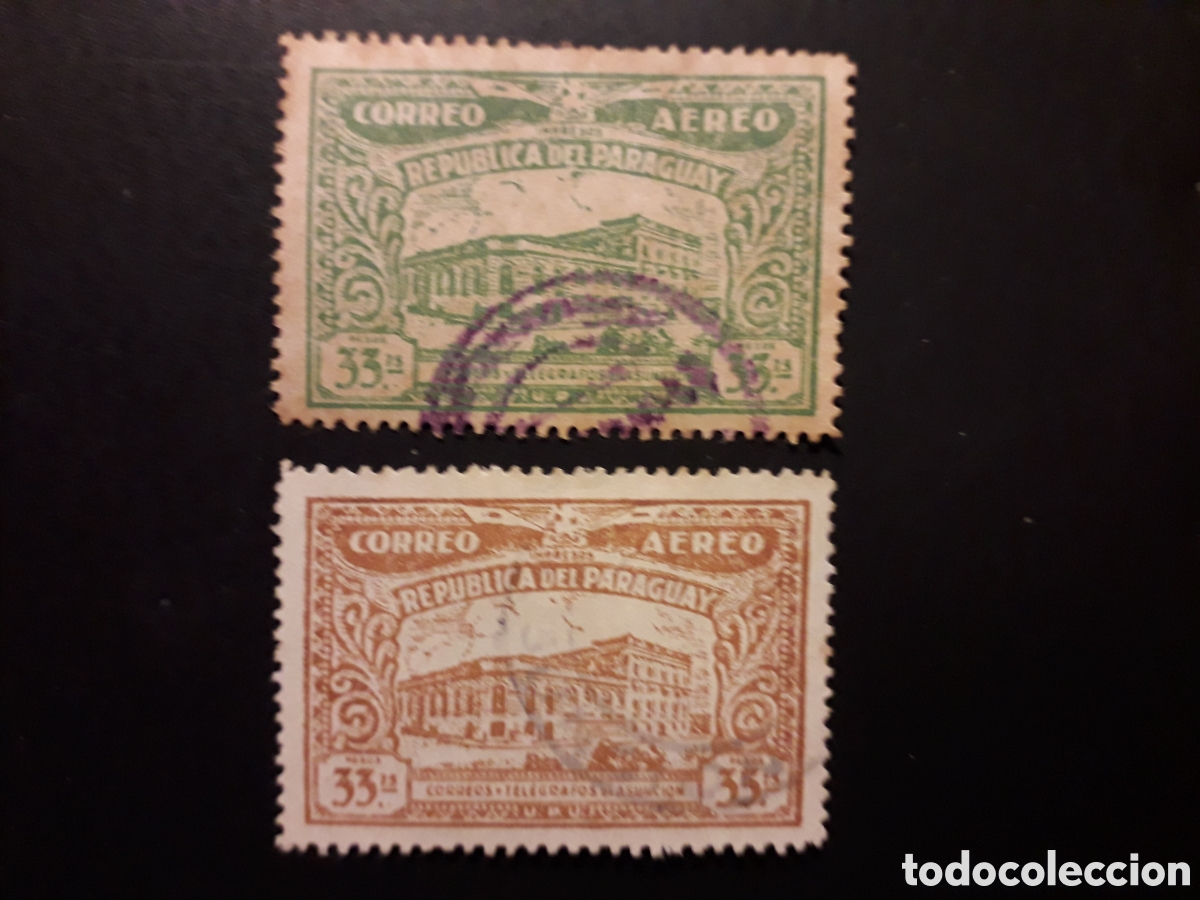 Francobolli: PARAGUAY YVERT A 93/4 SERIE COMPLETA USADA 1936 AVIONES SOBREVOLANDO ASUNCI&Oacute;N PEDIDO M&Iacute;NIMO 3&euro;