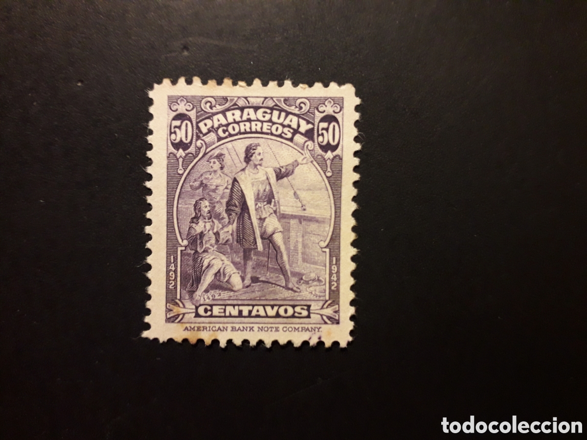 Sellos: PARAGUAY YVERT 422 SELLO SUELTO USADO 1943 COL&Oacute;N, DESCUBRIMIENTO DE AM&Eacute;RICA PEDIDO M&Iacute;NIMO 3&euro;