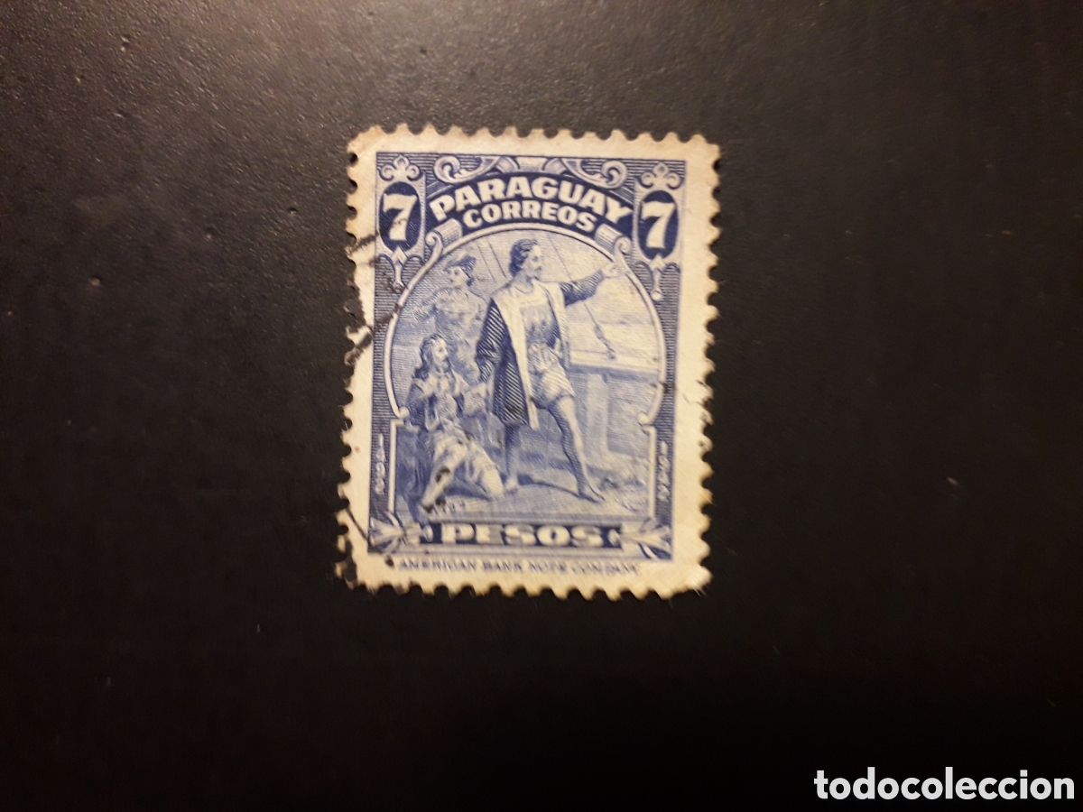Sellos: PARAGUAY YVERT 425 SELLO SUELTO USADO 1943 COL&Oacute;N, DESCUBRIMIENTO DE AM&Eacute;RICA PEDIDO M&Iacute;NIMO 3&euro;
