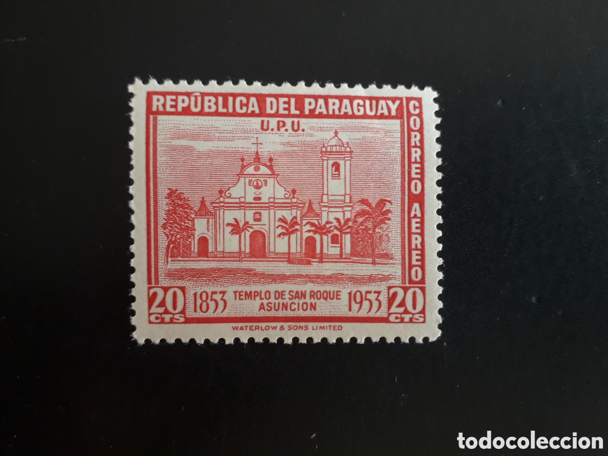 Sellos: PARAGUAY YVERT A 197 SELLO SUELTO NUEVO CON CHARNELA 1954 IGLESIA DE SAN ROQUE PEDIDO M&Iacute;NIMO 3&euro;
