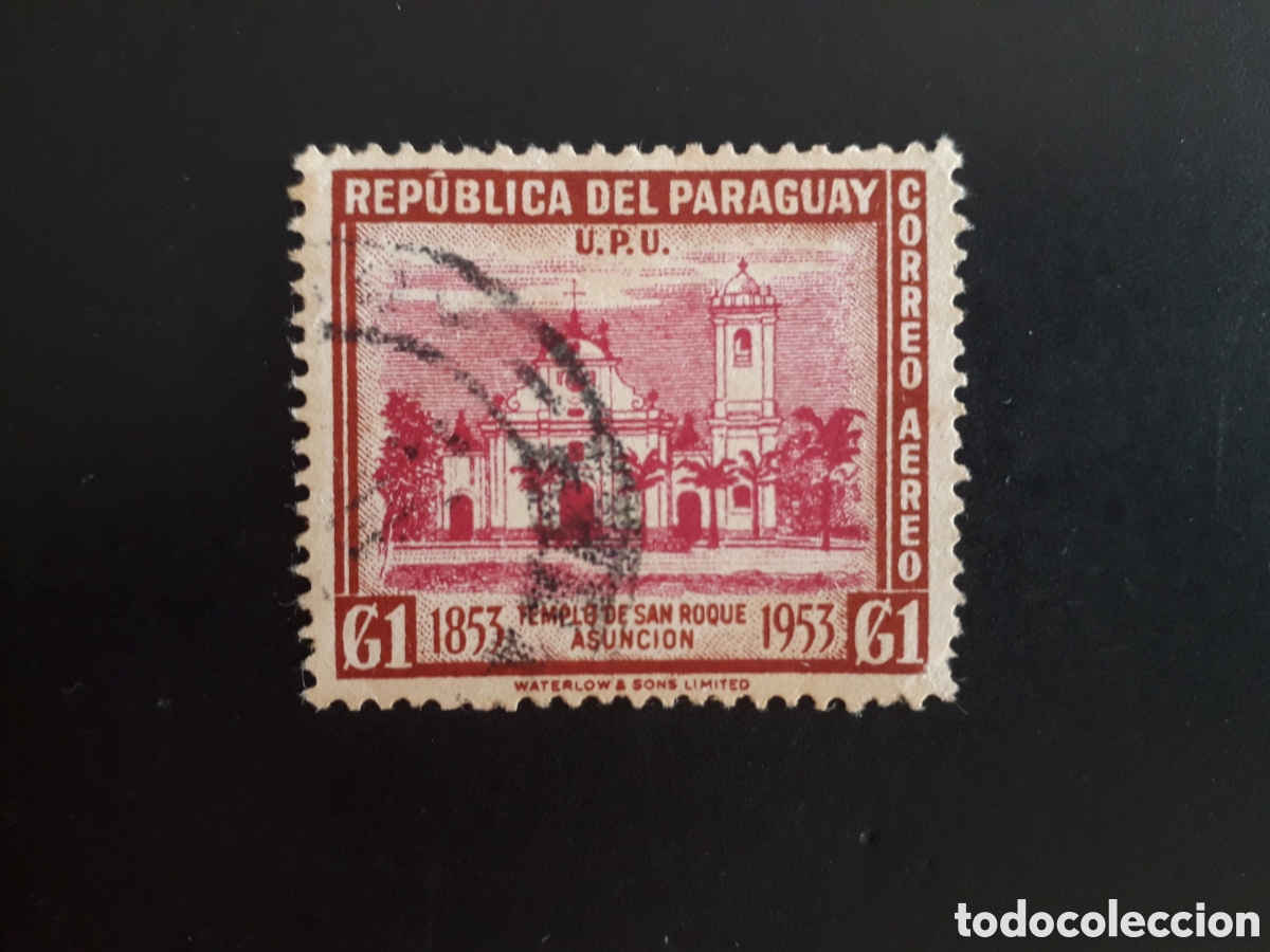 Sellos: PARAGUAY YVERT A 200 SELLO SUELTO USADO 1954 IGLESIA DE SAN ROQUE, ASUNCI&Oacute;N PEDIDO M&Iacute;NIMO 3&euro;