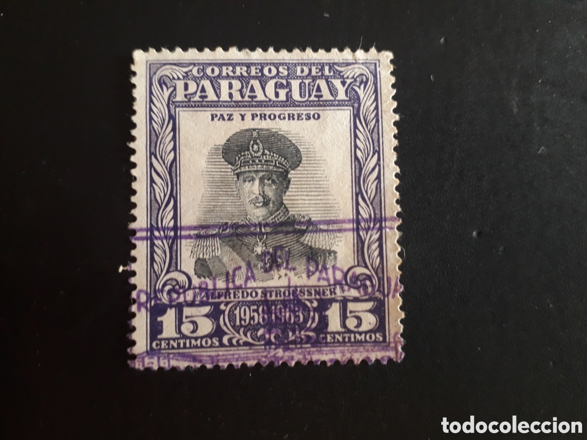 Sellos: PARAGUAY YVERT 551 SELLO SUELTO USADO 1958 PRESIDENTE STROESSNER PEDIDO M&Iacute;NIMO 3&euro;