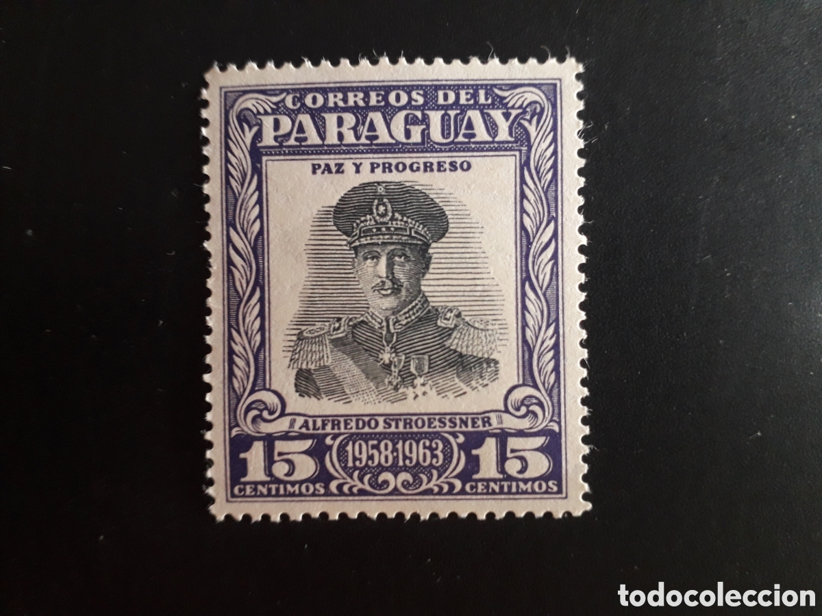 Sellos: PARAGUAY YVERT 551 SELLO SUELTO NUEVO *** 1958 PRESIDENTE STROESSNER PEDIDO M&Iacute;NIMO 3&euro;
