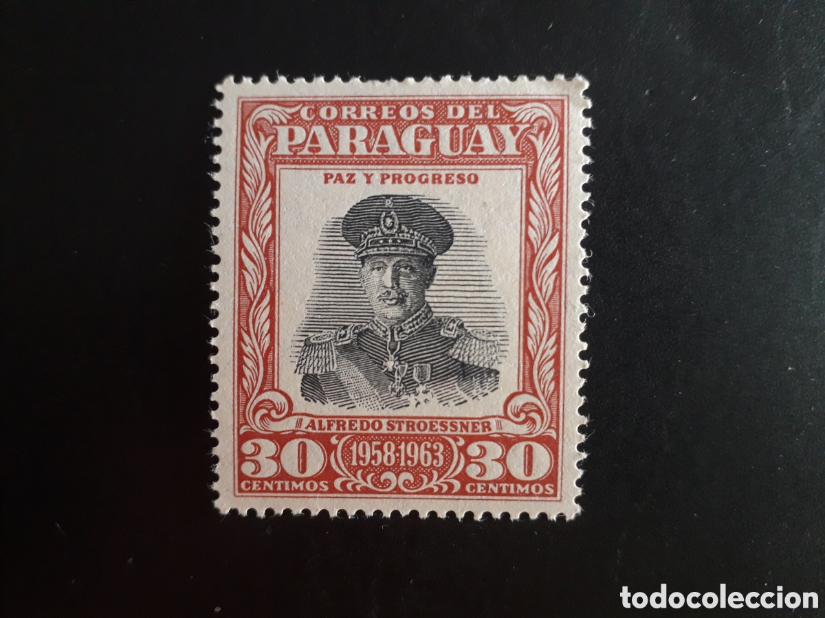 Sellos: PARAGUAY YVERT 553 SELLO SUELTO NUEVO *** 1958 PRESIDENTE STROESSNER PEDIDO M&Iacute;NIMO 3&euro;