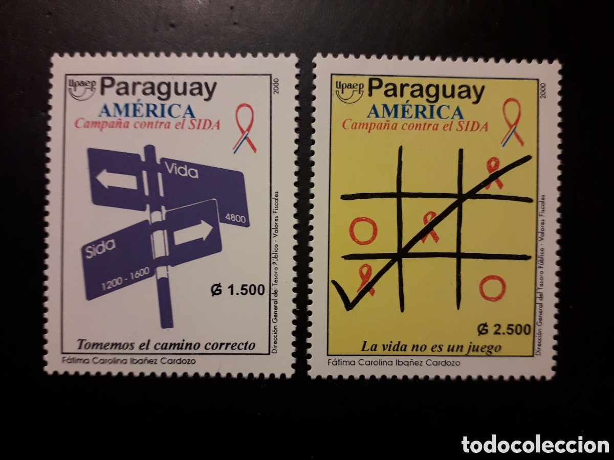 Sellos: PARAGUAY YVERT 2817/8 SERIE COMPLETA NUEVA *** 2000 AM&Eacute;RICA UPAEP LUCHA CONTRA SIDA PEDIDO M&Iacute;NIMO 3&euro;
