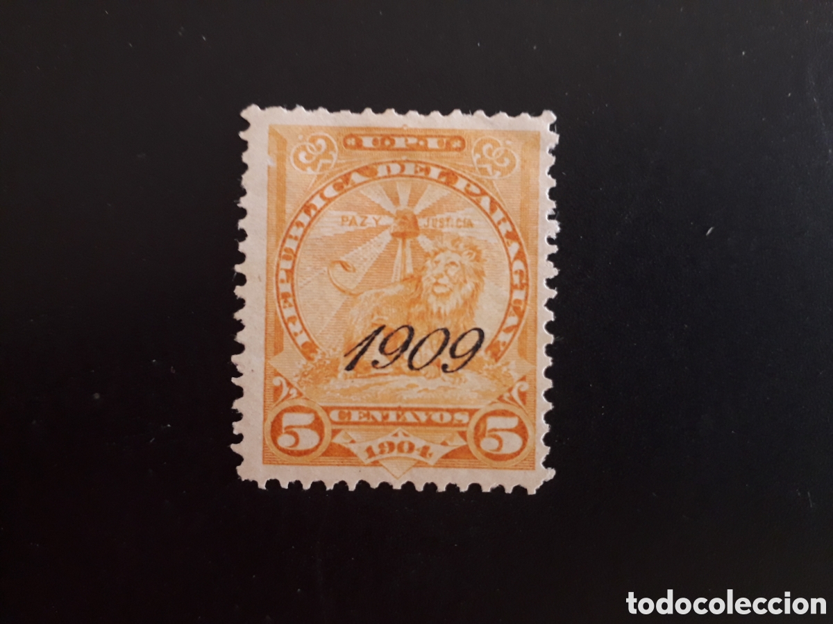 Selos: PARAGUAY YVERT 178 SELLO SUELTO USADO 1909 SOBRECARGADO PEDIDO M&Iacute;NIMO 3&euro;