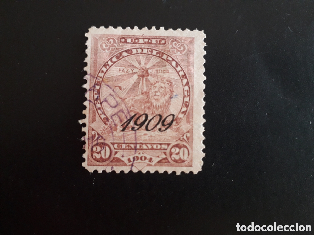 Sellos: PARAGUAY YVERT 182 SELLO SUELTO USADO 1909 SOBRECARGADO PEDIDO M&Iacute;NIMO 3&euro;