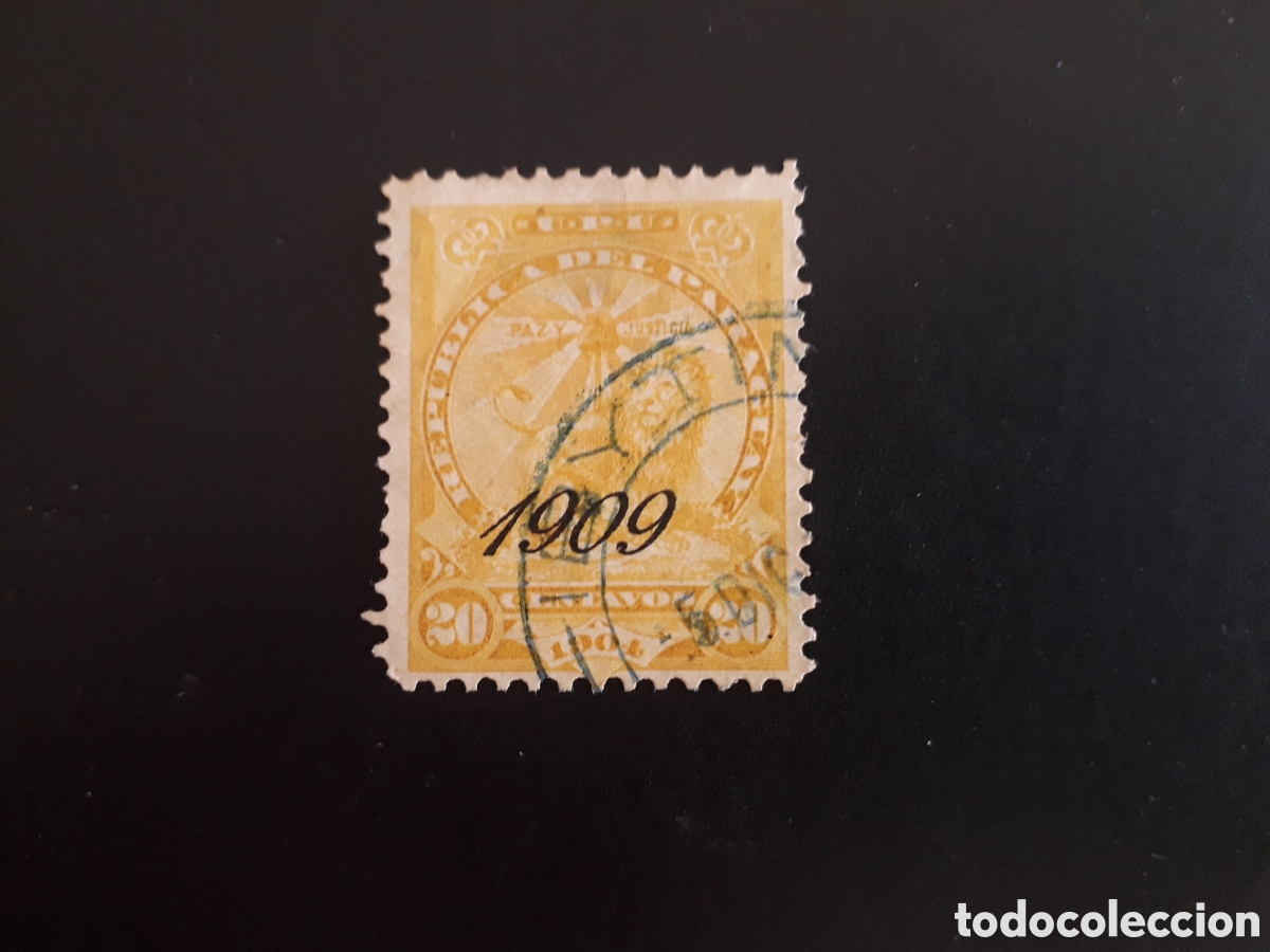 Sellos: PARAGUAY YVERT 183 SELLO SUELTO USADO 1909 SOBRECARGADO PEDIDO M&Iacute;NIMO 3&euro;