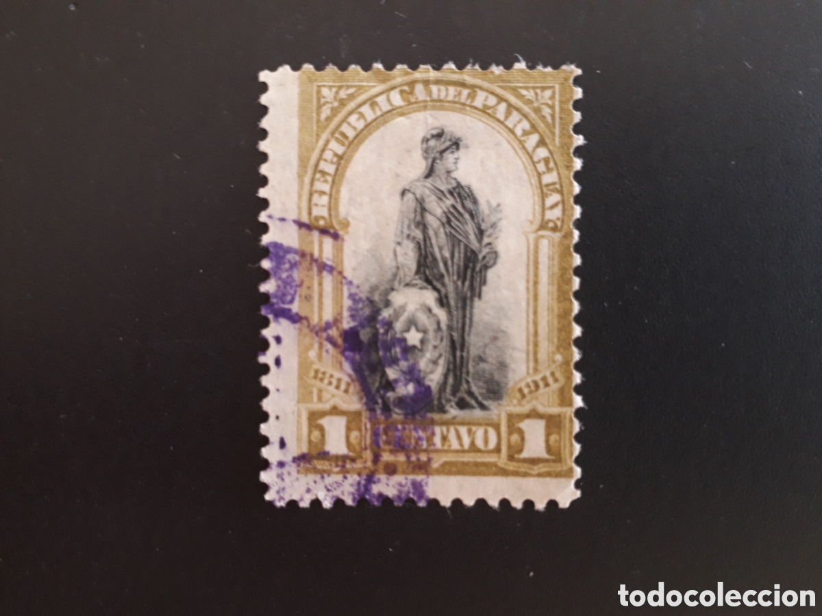 Briefmarken: PARAGUAY YVERT 192 SELLO SUELTO USADO 1911 ALEGOR&Iacute;A DE LA REP&Uacute;BLICA PEDIDO M&Iacute;NIMO 3&euro;