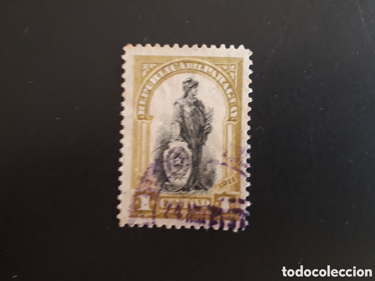 Briefmarken: PARAGUAY YVERT 192 SELLO SUELTO USADO 1911 ALEGOR&Iacute;A DE LA REP&Uacute;BLICA PEDIDO M&Iacute;NIMO 3&euro;