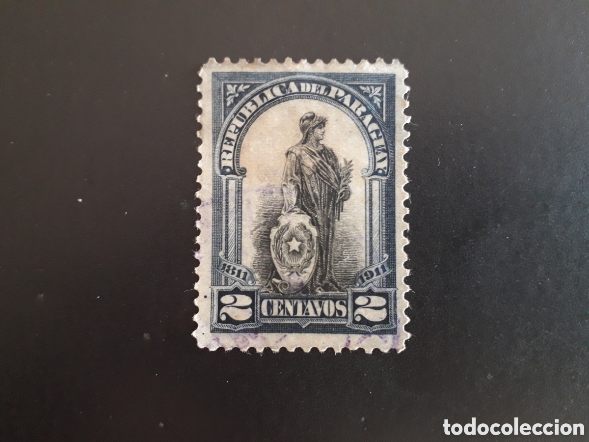 Briefmarken: PARAGUAY YVERT 193 SELLO SUELTO USADO 1911 ALEGOR&Iacute;A DE LA REP&Uacute;BLICA PEDIDO M&Iacute;NIMO 3&euro;