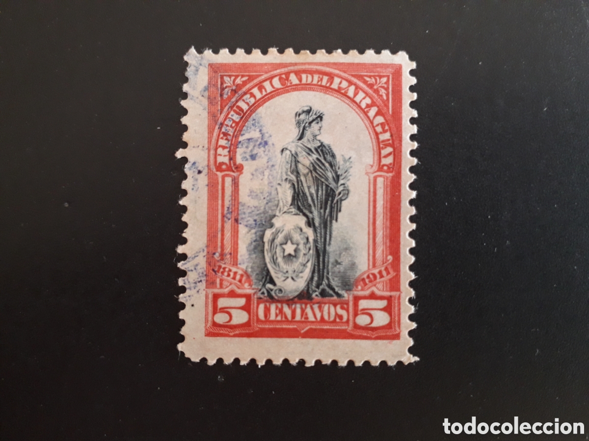 Briefmarken: PARAGUAY YVERT 194 SELLO SUELTO USADO 1911 ALEGOR&Iacute;A DE LA REP&Uacute;BLICA PEDIDO M&Iacute;NIMO 3&euro;