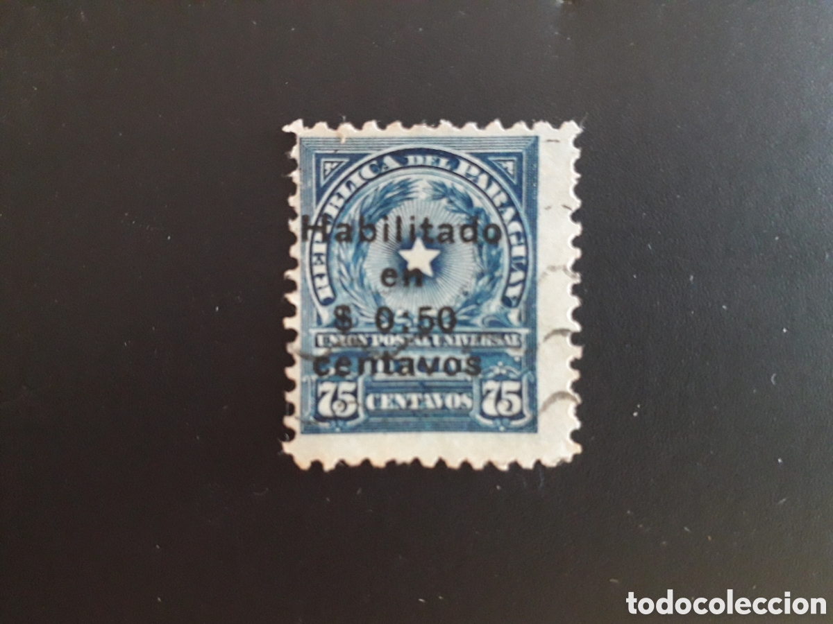 Sellos: PARAGUAY YVERT 264 SELLO SUELTO USADO 1927 SOBRECARGADO PEDIDO M&Iacute;NIMO 3&euro;