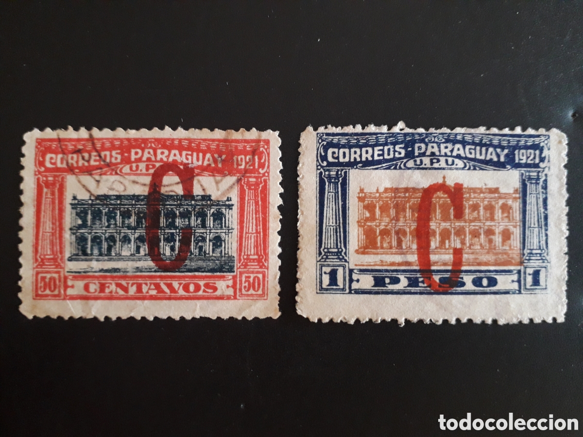 Sellos: PARAGUAY YVERT 231/2 SERIE COMPLETA USADA 1922 SOBRECARGADO PEDIDO M&Iacute;NIMO 3&euro;