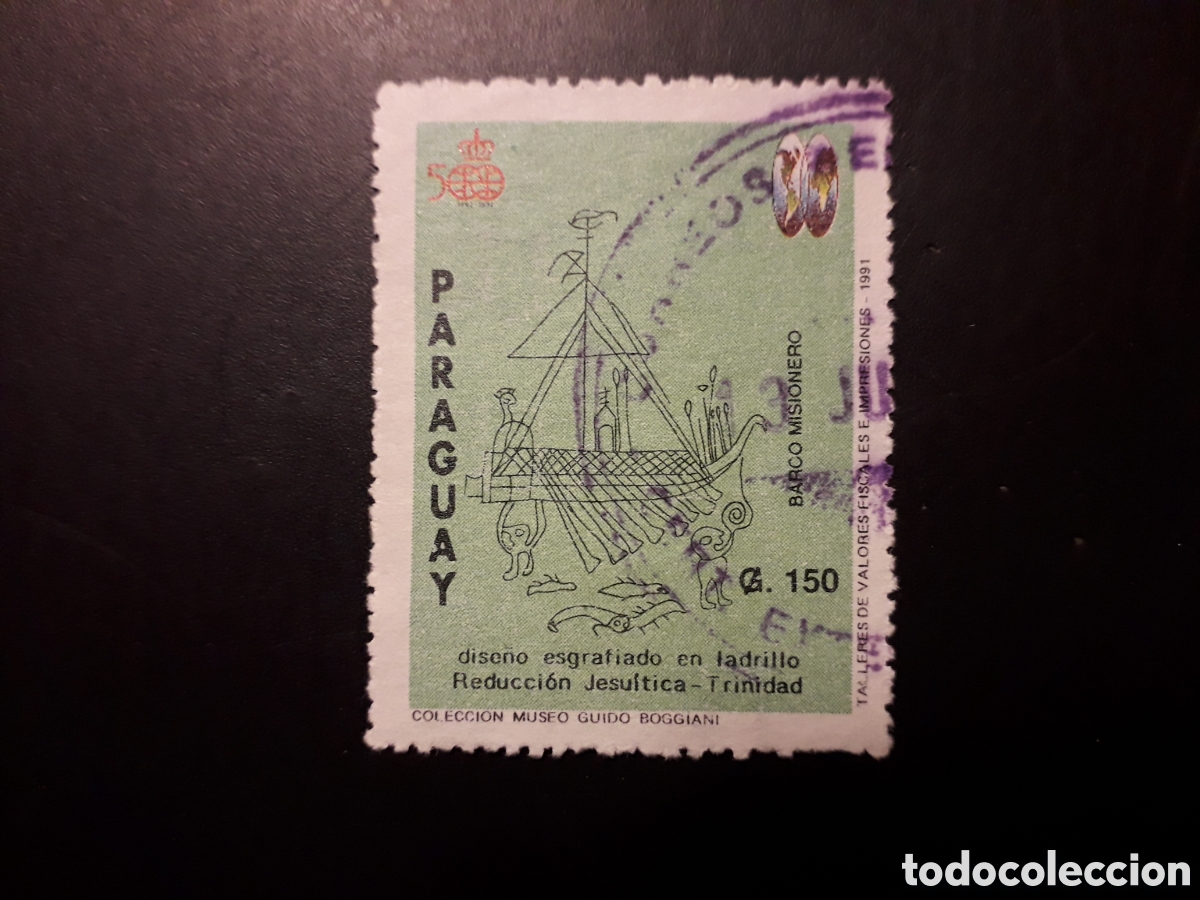 Sellos: PARAGUAY YVERT 2565 SELLO SUELTO USADO 1991 DESCUBRIMIENTO DE AM&Eacute;RICA PEDIDO M&Iacute;NIMO 3&euro;