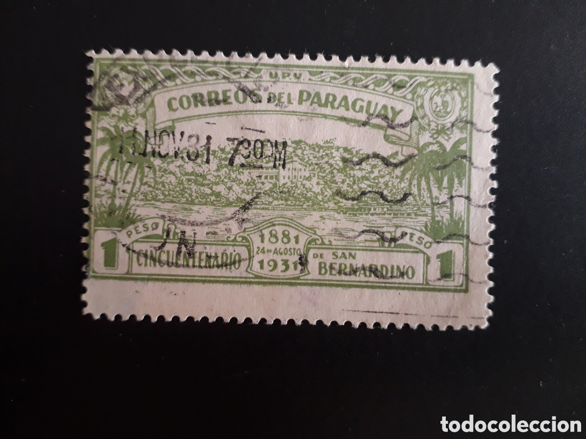 Sellos: PARAGUAY YVERT 330 SELLO SUELTO USADO 1931 ABAD&Iacute;A CISTERCIENSE DE SAN BERNARDINO PEDIDO M&Iacute;NIMO 3&euro;
