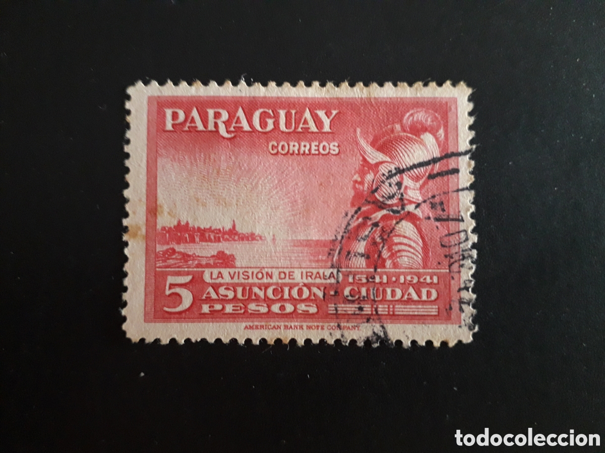 Sellos: PARAGUAY YVERT 408 SELLO SUELTO USADO 1941 4&deg; CENTENARIO DE ASUNCI&Oacute;N PEDIDO M&Iacute;NIMO 3&euro;