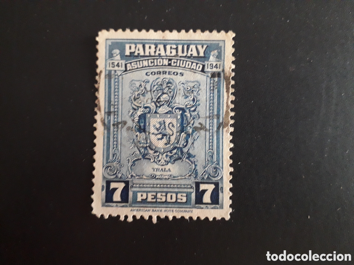 Sellos: PARAGUAY YVERT 409 SELLO SUELTO USADO 1941 4&deg; CENTENARIO DE ASUNCI&Oacute;N PEDIDO M&Iacute;NIMO 3&euro;