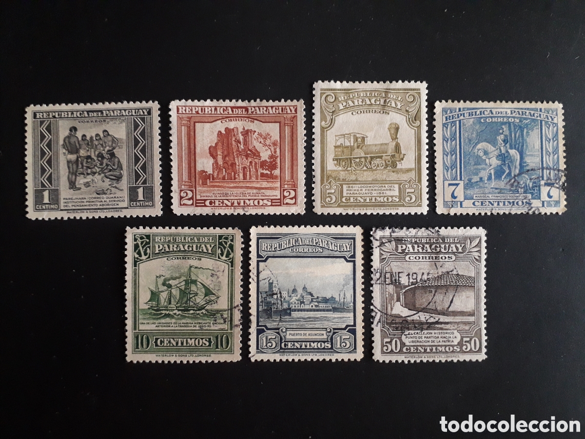 Sellos: PARAGUAY YVERT 429/35 SIN 436 SERIE CORTA USADA 1944-45 SOBRECARGADO PEDIDO M&Iacute;NIMO 3&euro;
