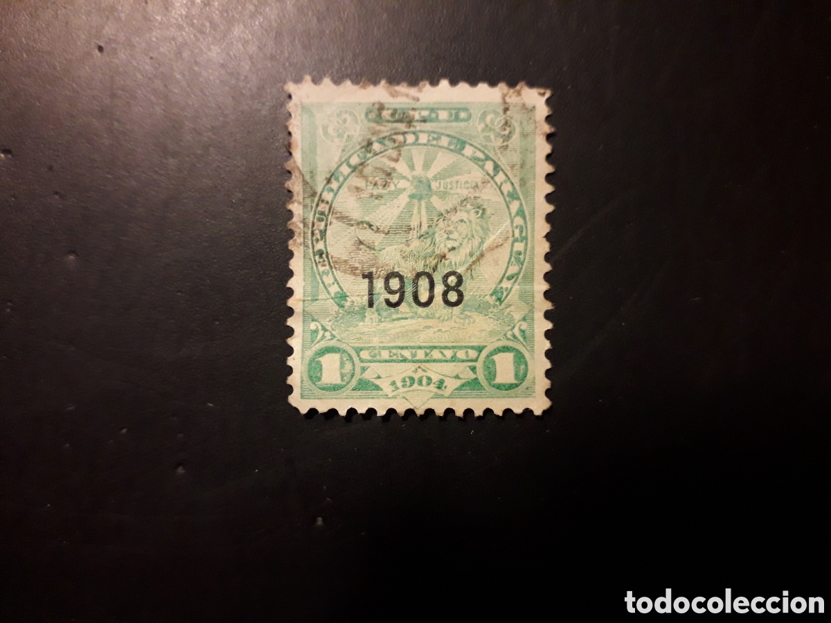 Sellos: PARAGUAY YVERT 169 SELLO SUELTO USADO 1908 SOBRECARGADO PEDIDO M&Iacute;NIMO 3&euro;