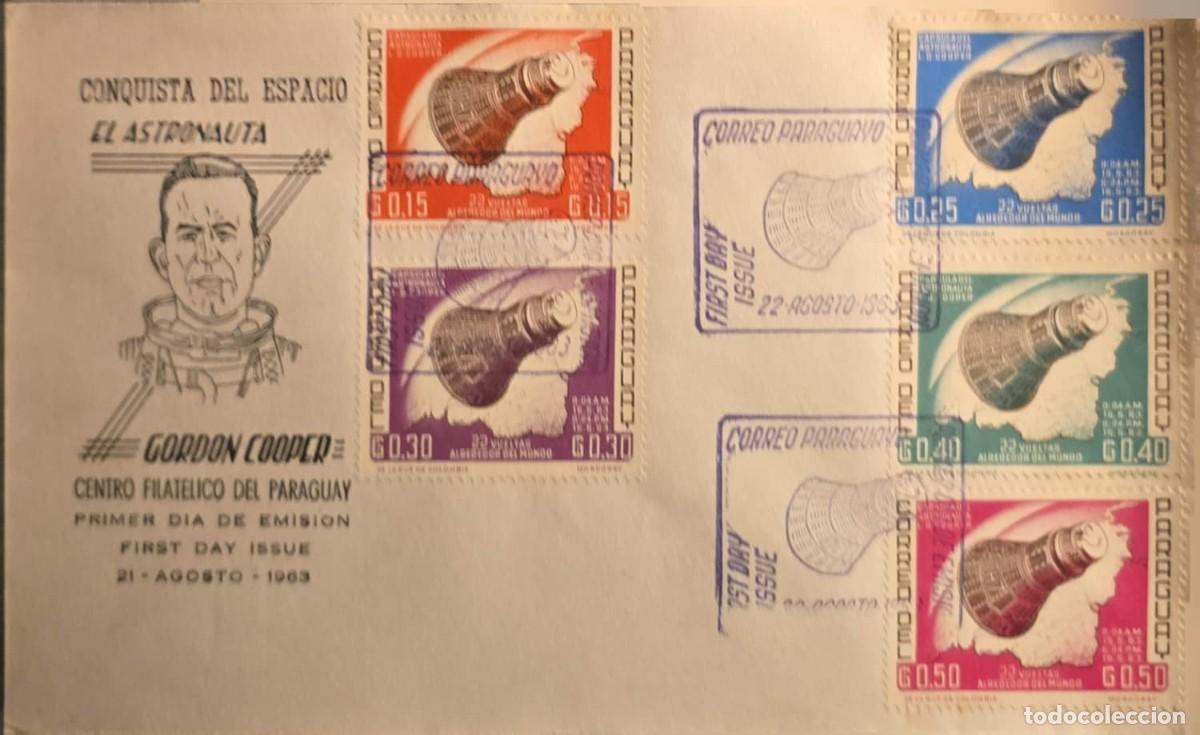 Sellos: TS) 1963, PARAGUAY, COMMEMORATIVE FIRST DAY COVER DEDICATED TO THE CONQUEST OF SPACE AND U.S. ASTRON