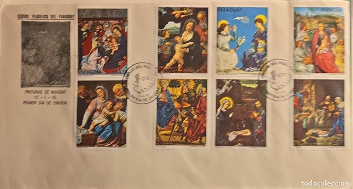 Sellos: TS) 1975, PARAGUAY, FIRST DAY COVER FEATURING THE COMPLETE 1975 PARAGUAY CHRISTMAS STAMP SERIES; INC