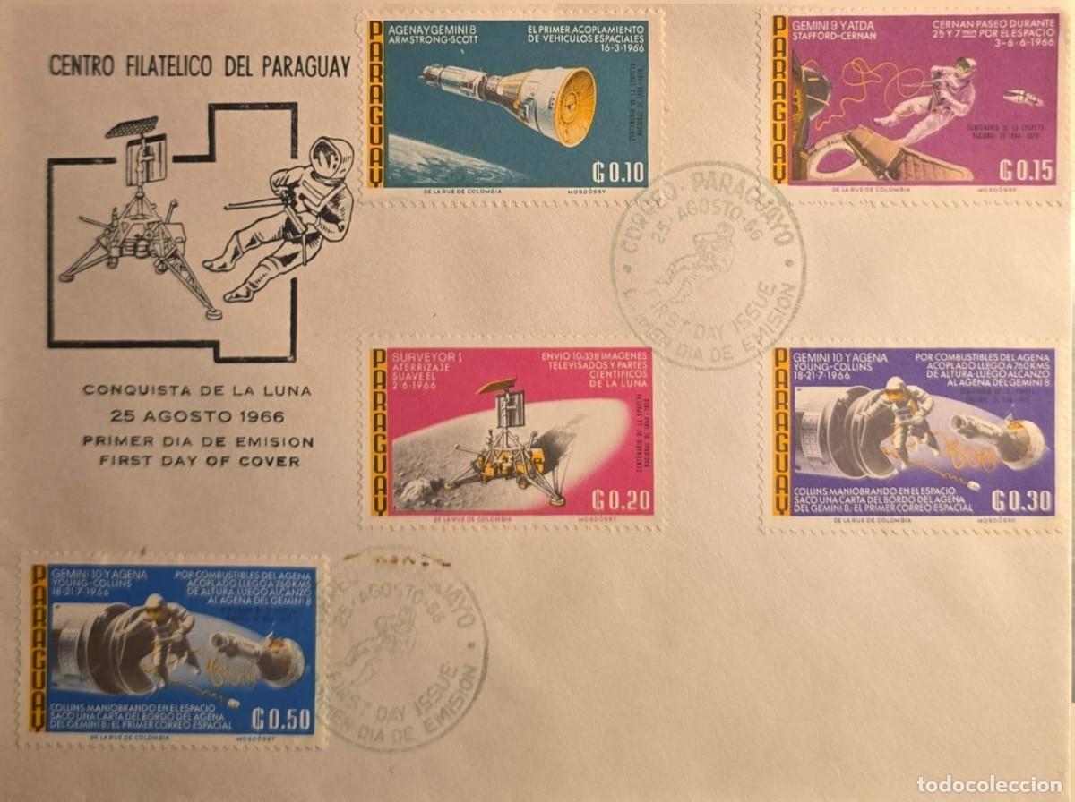 Sellos: TS) 1966, PARAGUAY, FIRST DAY COVER CELEBRATING RECENT ADVANCES IN SPACE EXPLORATION AND THE RACE TO