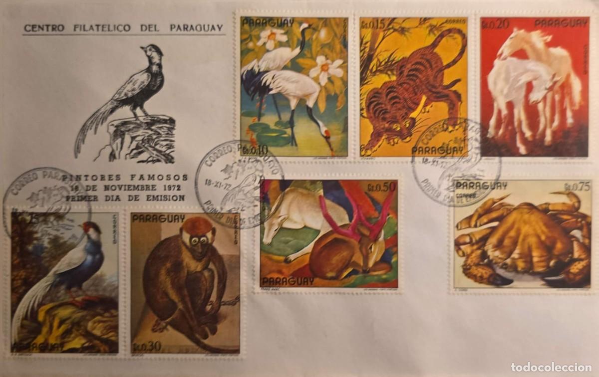 Sellos: TS) 1972, PARAGUAY, FIRST DAY COVER FEATURING THE COMPLETE &rdquo;WILDLIFE PAINTINGS&rdquo; STAMP SERIES. IT DIS