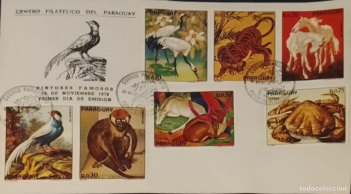 Sellos: TS) 1972, PARAGUAY, FIRST DAY COVER; THE FRONT FEATURES A BIRD PERCHED ON A BRANCH AND THE COMPLETE